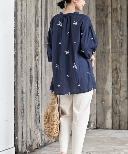 ブーケ刺繍7分袖ブラウス（シャツ/ブラウス）｜rps（アールピーエス