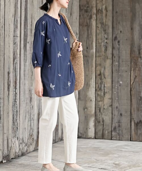 ブーケ刺繍7分袖ブラウス（シャツ/ブラウス）｜rps（アールピーエス