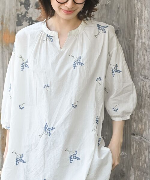 お値下げ！！apolina♡ 刺繍ブラウス♡5-7y ブーケ刺繍7分袖ブラウス（シャツ/ブラウス）｜rps（アールピーエス