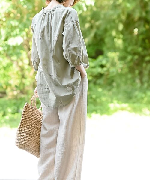 ブーケ刺繍7分袖ブラウス（シャツ/ブラウス）｜rps（アールピーエス