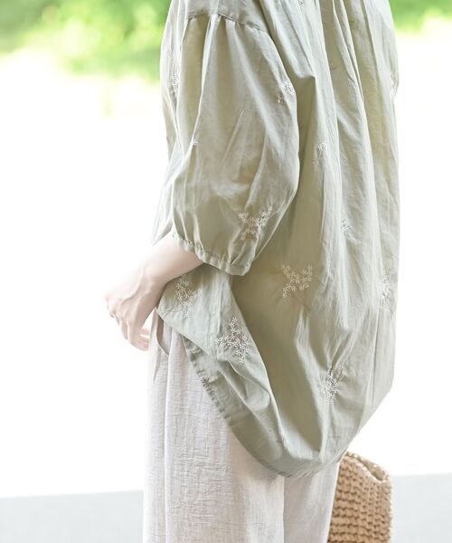 ブーケ刺繍7分袖ブラウス（シャツ/ブラウス）｜rps（アールピーエス