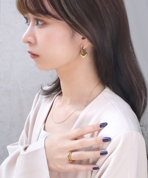 blackdia ocean（ブラックダイヤオーシャン）の「blackdia ocean 2WAYハートピアス（ピアス（両耳用）・レディース・ピンクゴールド/ゴールド/シルバー・FREE）」の16枚目の写真