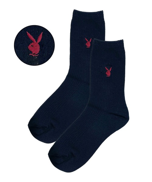 PLAYBOY プレイボーイ バニー ロゴプリント ソックス 2点セット PLAYBOY プレイボーイ バニー ロゴプリント ソックス 2点セット