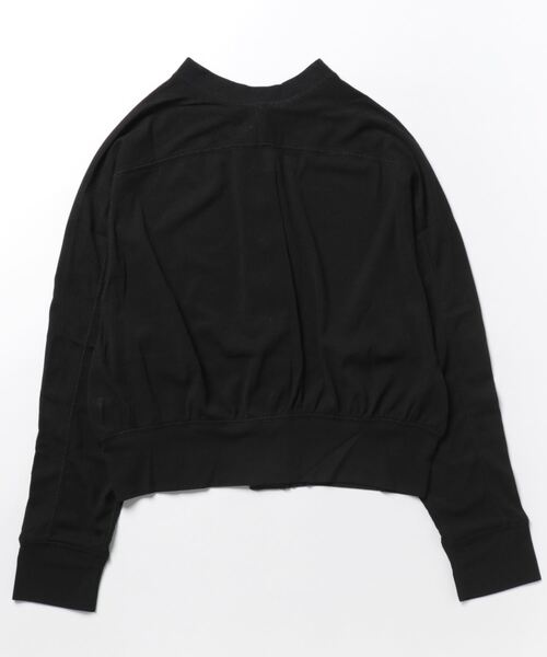 Q（キュー）の「スナップボタンリブカットカーデ（カーディガン/ボレロ・レディース・ブラック/パープル・MEDIUM）」の3枚目の写真