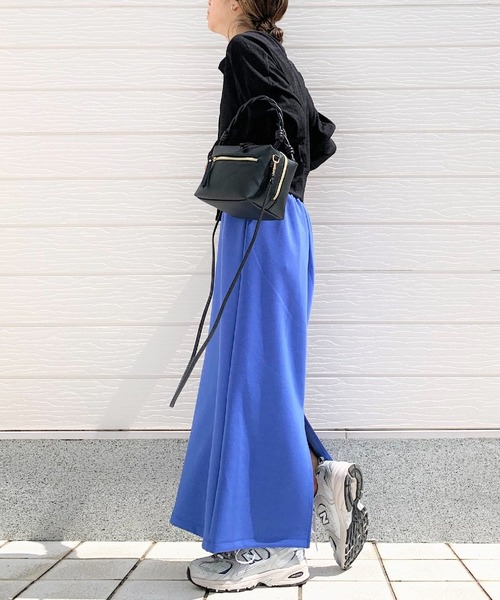 Q（キュー）の「スナップボタンリブカットカーデ（カーディガン/ボレロ・レディース・ブラック/パープル・MEDIUM）」の12枚目の写真