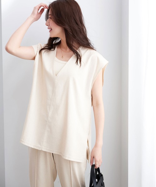 CHAN ME(チャンミ)の「麻レーヨンセットアップ(セットアップ・レディース・ブラック/ベージュ系その他・MEDIUM/LARGE)」の12枚目の写真
