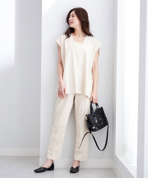 CHAN ME(チャンミ)の「麻レーヨンセットアップ(セットアップ・レディース・ブラック/ベージュ系その他・MEDIUM/LARGE)」の19枚目の写真