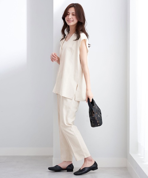 CHAN ME(チャンミ)の「麻レーヨンセットアップ(セットアップ・レディース・ブラック/ベージュ系その他・MEDIUM/LARGE)」の16枚目の写真