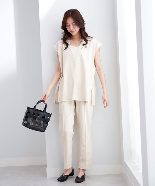 CHAN ME(チャンミ)の「麻レーヨンセットアップ(セットアップ・レディース・ブラック/ベージュ系その他・MEDIUM/LARGE)」の13枚目の写真