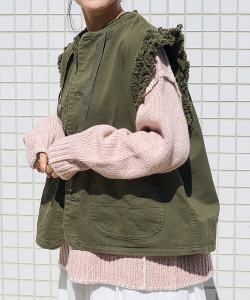 FREAK'S STORE（フリークスストア）の「デニムフリルベスト（ベスト・レディース・ブルー/オリーブ/ブラック・ﾌﾘ-）」の7枚目の写真