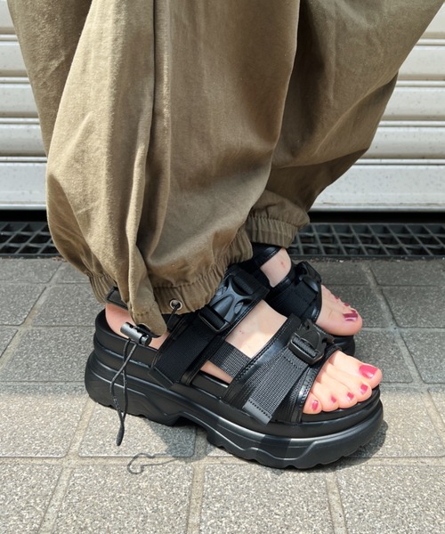 セール】ドロストタックワイドコットンパラシュートパンツ