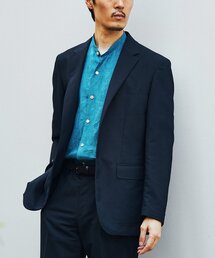 EDIFICE | "高通気＆シワ防止機能" カラミ メッシュ 2ボタン ジャケット【セットアップ着用可】(テーラードジャケット)