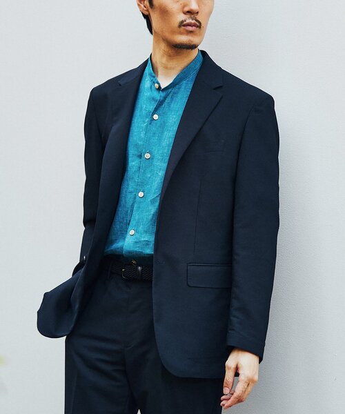 EDIFICE（エディフィス）の「"高通気＆シワ防止機能" カラミ メッシュ 2ボタン ジャケット【セットアップ着用可】（テーラードジャケット・メンズ・ブラック/ベージュ/カーキ/ネイビー・SMALL/MEDIUM/LARGE/X-LARGE）」の4枚目の写真