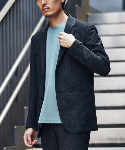 EDIFICE（エディフィス）の「"高通気＆シワ防止機能" カラミ メッシュ 2ボタン ジャケット【セットアップ着用可】（テーラードジャケット・メンズ・ブラック/ベージュ/カーキ/ネイビー・SMALL/MEDIUM/LARGE/X-LARGE）」の17枚目の写真