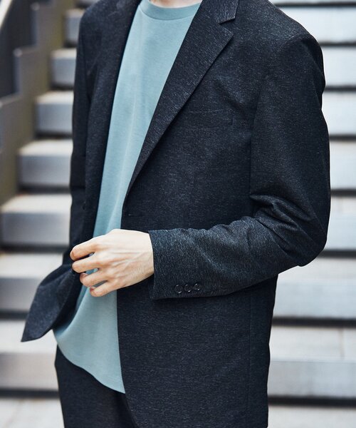 EDIFICE（エディフィス）の「"高通気＆シワ防止機能" カラミ メッシュ 2ボタン ジャケット【セットアップ着用可】（テーラードジャケット・メンズ・ブラック/ベージュ/カーキ/ネイビー・SMALL/MEDIUM/LARGE/X-LARGE）」の18枚目の写真