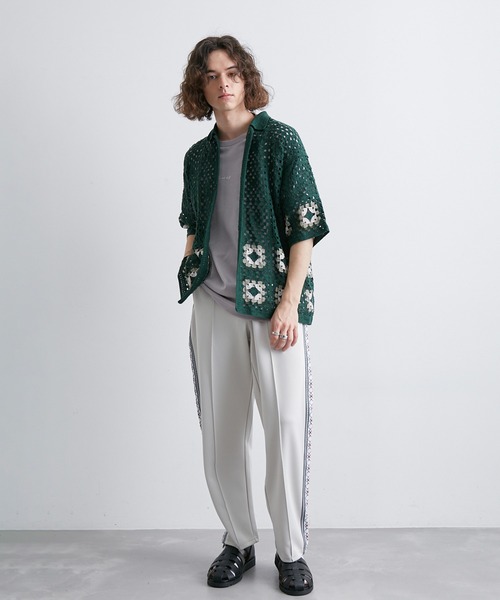 JUNRED(ジュンレッド)の「クロシェシャツ(シャツ/ブラウス・メンズ・ブラック/グリーン/ブルー系その他4・S/M/L)」の8枚目の写真