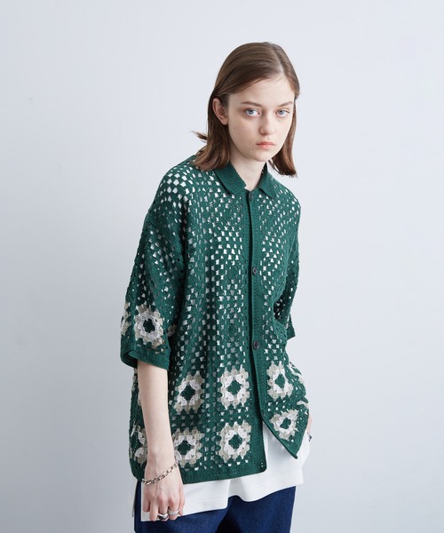 JUNRED(ジュンレッド)の「クロシェシャツ(シャツ/ブラウス・メンズ・ブラック/グリーン/ブルー系その他4・S/M/L)」の21枚目の写真