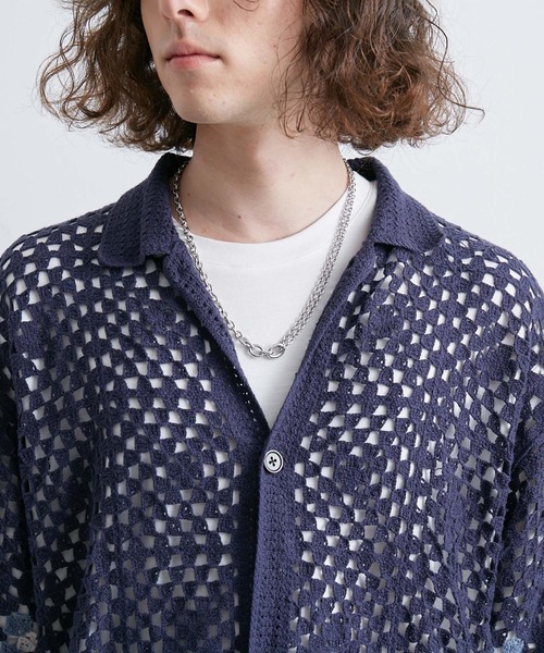JUNRED(ジュンレッド)の「クロシェシャツ(シャツ/ブラウス・メンズ・ブラック/グリーン/ブルー系その他4・S/M/L)」の18枚目の写真