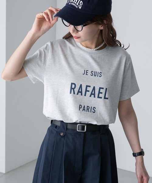 BONLECILL（ボンルシール）の「フレンチネームロゴプリント 半袖Tシャツ（Tシャツ/カットソー・レディース・レッド/オートミール/チャコールグレー/オフホワイト・FREE）」の3枚目の写真