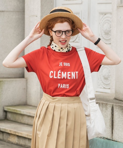 BONLECILL（ボンルシール）の「フレンチネームロゴプリント 半袖Tシャツ（Tシャツ/カットソー・レディース・レッド/オートミール/チャコールグレー/オフホワイト・FREE）」の4枚目の写真