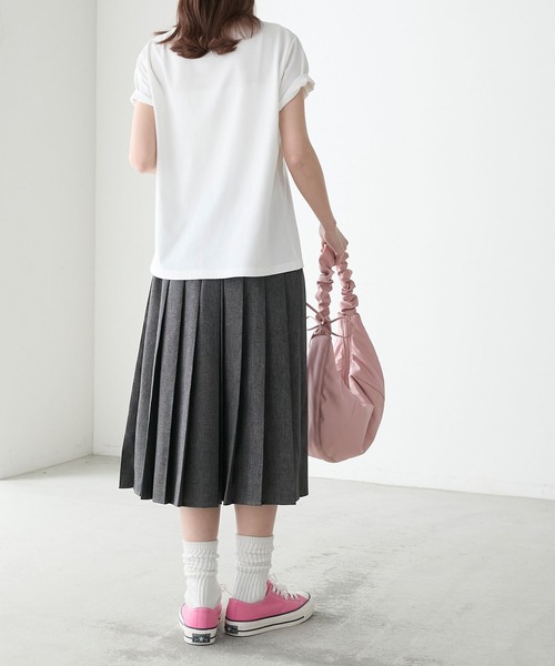 BONLECILL（ボンルシール）の「フレンチネームロゴプリント 半袖Tシャツ（Tシャツ/カットソー・レディース・レッド/オートミール/チャコールグレー/オフホワイト・FREE）」の10枚目の写真