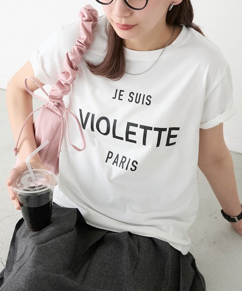 BONLECILL（ボンルシール）の「フレンチネームロゴプリント 半袖Tシャツ（Tシャツ/カットソー・レディース・レッド/オートミール/チャコールグレー/オフホワイト・FREE）」の11枚目の写真