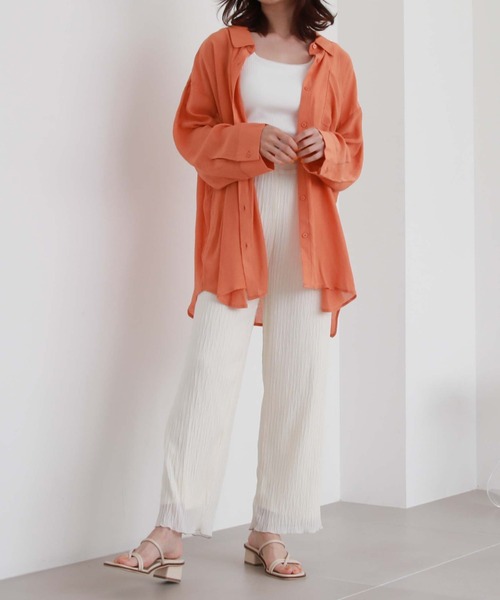 archives(アルシーヴ)の「シフォンプリーツストレートパンツ(その他パンツ・レディース・グリーン/アイボリー/ピンク/ブラック・MEDIUM)」の10枚目の写真