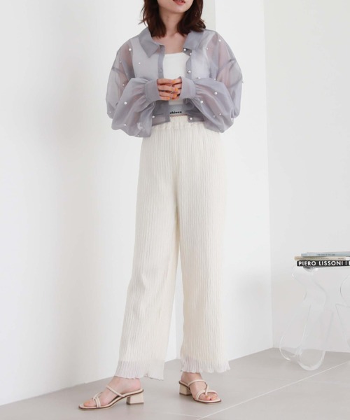 archives(アルシーヴ)の「シフォンプリーツストレートパンツ(その他パンツ・レディース・グリーン/アイボリー/ピンク/ブラック・MEDIUM)」の22枚目の写真