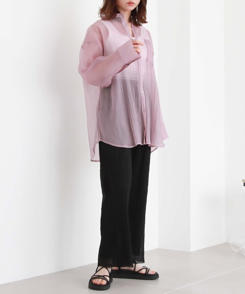 archives(アルシーヴ)の「シフォンプリーツストレートパンツ(その他パンツ・レディース・グリーン/アイボリー/ピンク/ブラック・MEDIUM)」の19枚目の写真