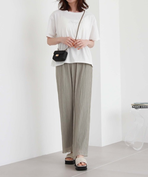 archives(アルシーヴ)の「シフォンプリーツストレートパンツ(その他パンツ・レディース・グリーン/アイボリー/ピンク/ブラック・MEDIUM)」の6枚目の写真