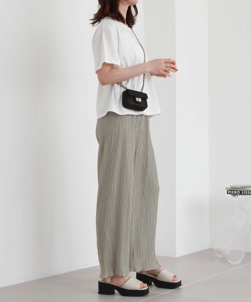 archives(アルシーヴ)の「シフォンプリーツストレートパンツ(その他パンツ・レディース・グリーン/アイボリー/ピンク/ブラック・MEDIUM)」の11枚目の写真