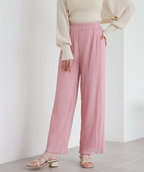 archives(アルシーヴ)の「シフォンプリーツストレートパンツ(その他パンツ・レディース・グリーン/アイボリー/ピンク/ブラック・MEDIUM)」の7枚目の写真