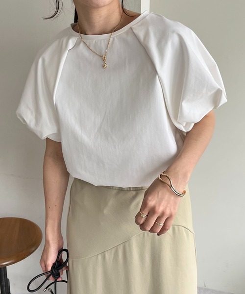 CAPRICIEUX LE'MAGE（カプリシューレマージュ）の「バルーンTシャツ（Tシャツ/カットソー・レディース・ホワイト/ブラック/グレー・FREE）」の2枚目の写真