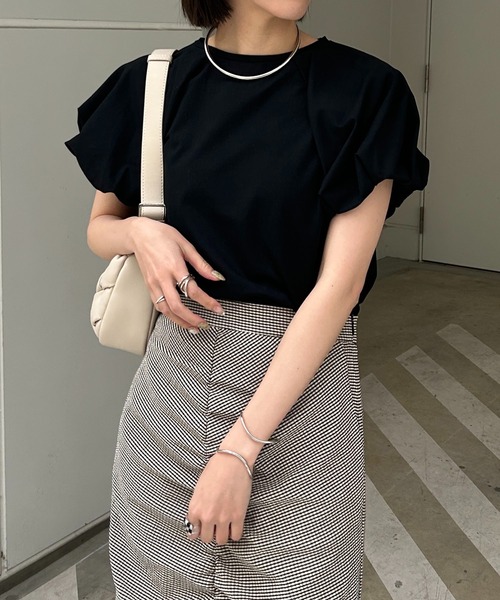 CAPRICIEUX LE'MAGE（カプリシューレマージュ）の「バルーンTシャツ（Tシャツ/カットソー・レディース・ホワイト/ブラック/グレー・FREE）」の5枚目の写真