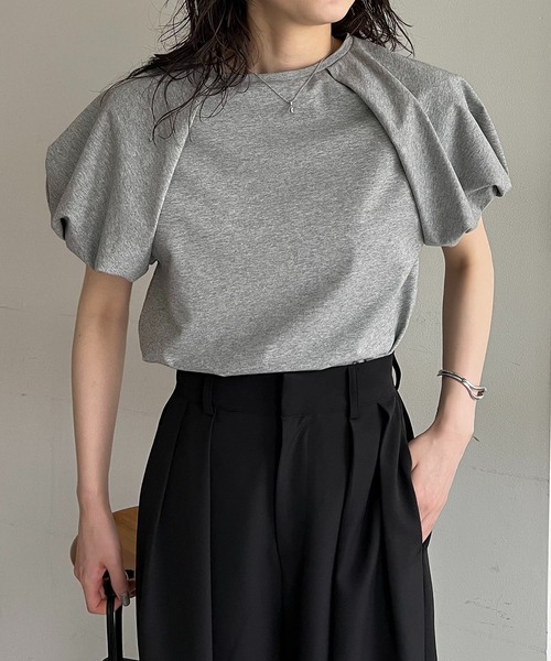 CAPRICIEUX LE'MAGE（カプリシューレマージュ）の「バルーンTシャツ（Tシャツ/カットソー・レディース・ホワイト/ブラック/グレー・FREE）」の12枚目の写真