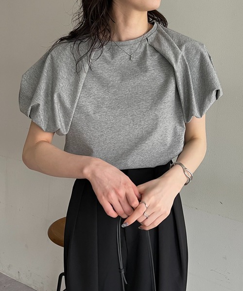 CAPRICIEUX LE'MAGE（カプリシューレマージュ）の「バルーンTシャツ（Tシャツ/カットソー・レディース・ホワイト/ブラック/グレー・FREE）」の13枚目の写真