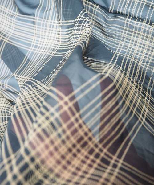 DiamondHearts(ダイヤモンドハーツ)の「長袖チェックシアーシャツブラウス(シャツ/ブラウス・レディース・ブラック/クリーム・FREE)」の9枚目の写真