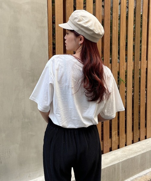 Eglly(エグリー)の「GEORGE W BUSH TSH(Tシャツ/カットソー・レディース・ネイビー/ベージュ/ホワイト・FREE)」の5枚目の写真