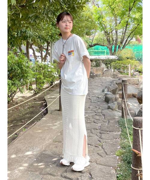 Ungrid（アングリッド）の「カラーロゴベアモチーフTee（Tシャツ/カットソー・レディース・オフホワイト/ピンク/ベージュ/グリーン・FREE）」の16枚目の写真