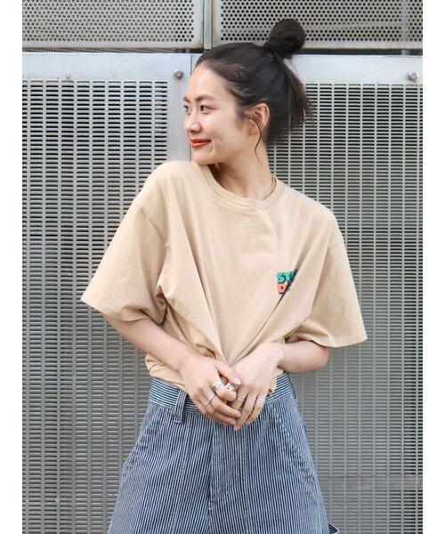 Ungrid（アングリッド）の「カラーロゴベアモチーフTee（Tシャツ/カットソー・レディース・オフホワイト/ピンク/ベージュ/グリーン・FREE）」の7枚目の写真