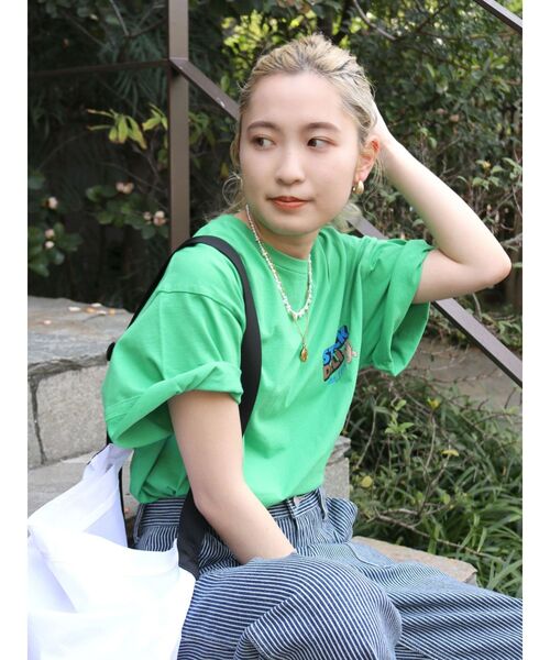 Ungrid（アングリッド）の「カラーロゴベアモチーフTee（Tシャツ/カットソー・レディース・オフホワイト/ピンク/ベージュ/グリーン・FREE）」の15枚目の写真