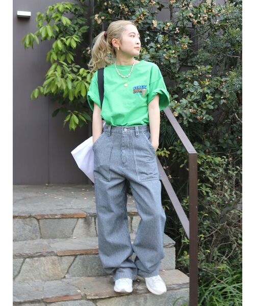 Ungrid（アングリッド）の「カラーロゴベアモチーフTee（Tシャツ/カットソー・レディース・オフホワイト/ピンク/ベージュ/グリーン・FREE）」の10枚目の写真