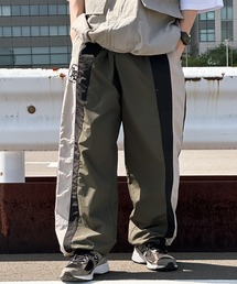 kutir | 刺繍入り配色ナイロンワイドパンツ(その他パンツ)