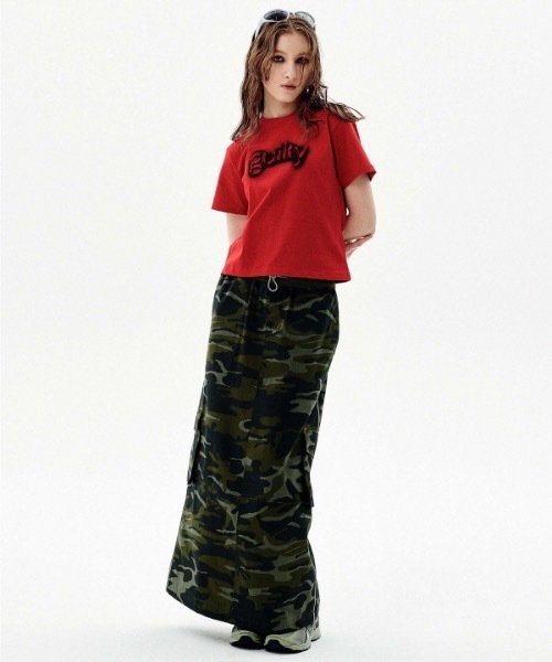 runningHIGH(ランニングハイ)の「【RUNNING HIGH 】GUILTY クロップ Tシャツ / GUILTY CROP TEE(Tシャツ/カットソー・レディース・レッド/カーキ/ホワイト・FREE)」の9枚目の写真
