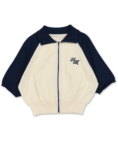 SPINNS（スピンズ）の「ワンポイント刺繍ロゴ ラグランデザイン 半袖カーディガン（カーディガン/ボレロ・レディース・ネイビー/ブラック/レッド/グリーン・ONESIZE）」の13枚目の写真
