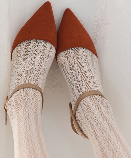 Fun & Daily(ファンアンドデイリー)の「F&D : レース編みタイツ(タイツ/ストッキング・レディース・ホワイト/ブラック・FREE)」の5枚目の写真