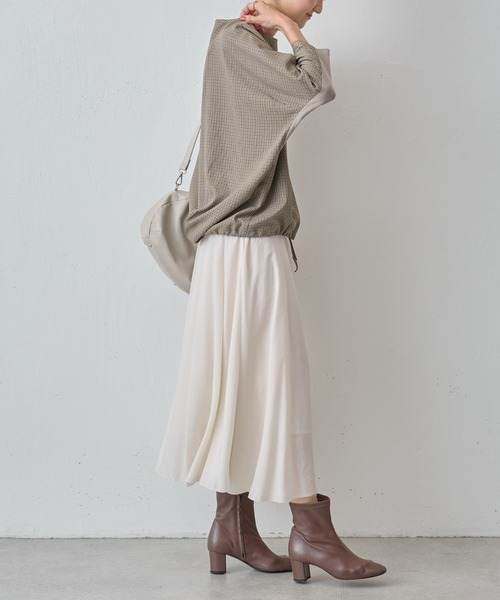 美品 ビアズリー BEARDSLEY 袖チェックカットソー グレージュ BEARDSLEY 袖チェックカットソー グレージュ ビアズリー