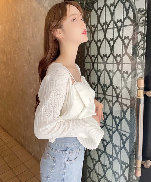 Rmine（アールマイン）の「ビッグリボンキャミ（キャミソール・レディース・ホワイト/ブラック/ピンク・FREE）」の15枚目の写真