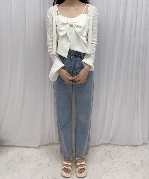 Rmine（アールマイン）の「ビッグリボンキャミ（キャミソール・レディース・ホワイト/ブラック/ピンク・FREE）」の17枚目の写真