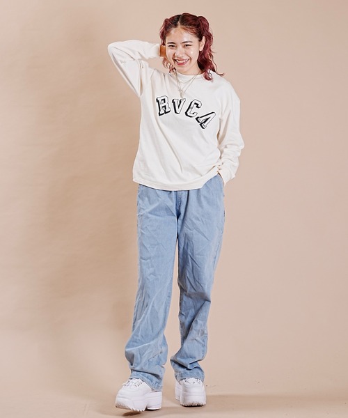 RVCA(ルーカ)の「RVCA/ルーカ 長袖Tシャツ 前面プリント ドロップショルダー 薄手 BD044-070(Tシャツ/カットソー・レディース・ホワイト/ブラック・M/S)」の8枚目の写真